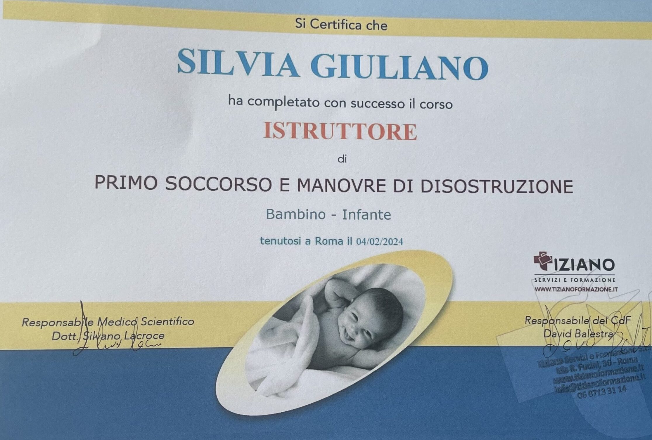 Istruttore primo soccorso pediatrico